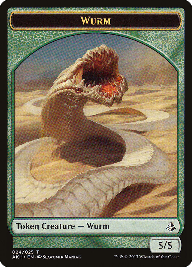 Unwavering Initiate // Wurm Double-Sided Token [Amonkhet Tokens] | Good Games Morley