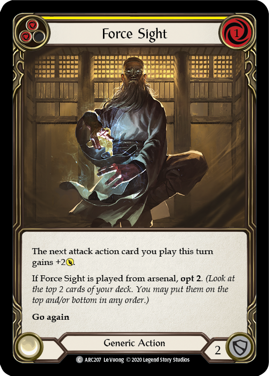 Force Sight (Yellow) [U-ARC207] (Arcane Rising Unlimited)  Unlimited Normal | Good Games Morley
