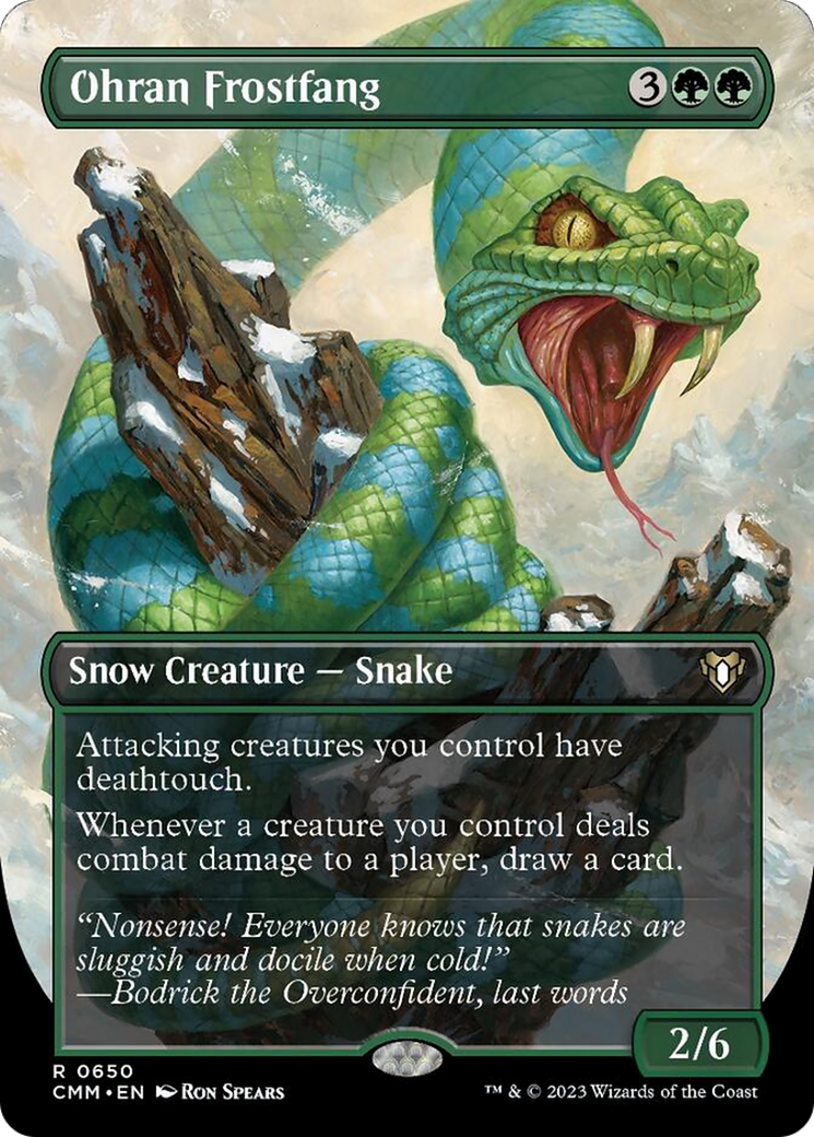 Ohran Frostfang (Borderless Alternate Art) [Commander Masters] | Good Games Morley