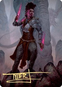 Kaya the Inexorable Art Card (Gold-Stamped Signature) [Kaldheim Art Series] | Good Games Morley