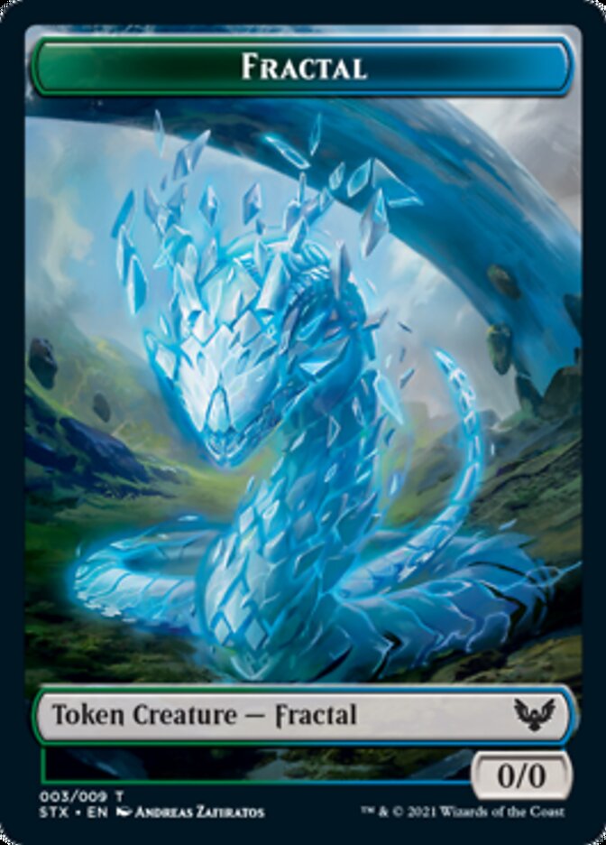 Elemental // Fractal Double-Sided Token [Strixhaven: School of Mages Tokens] | Good Games Morley