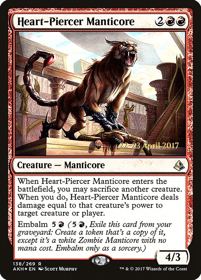 Heart-Piercer Manticore [Amonkhet Prerelease Promos] | Good Games Morley