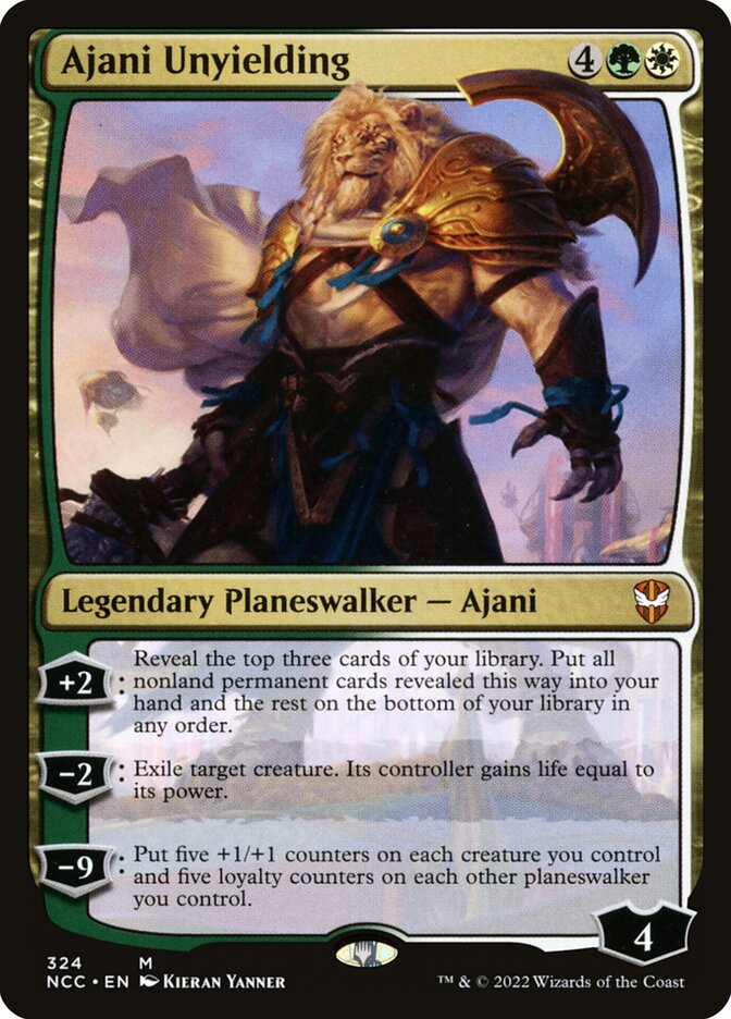 Ajani Unyielding 324 (Commander: Streets of New Capenna)  | Good Games Morley