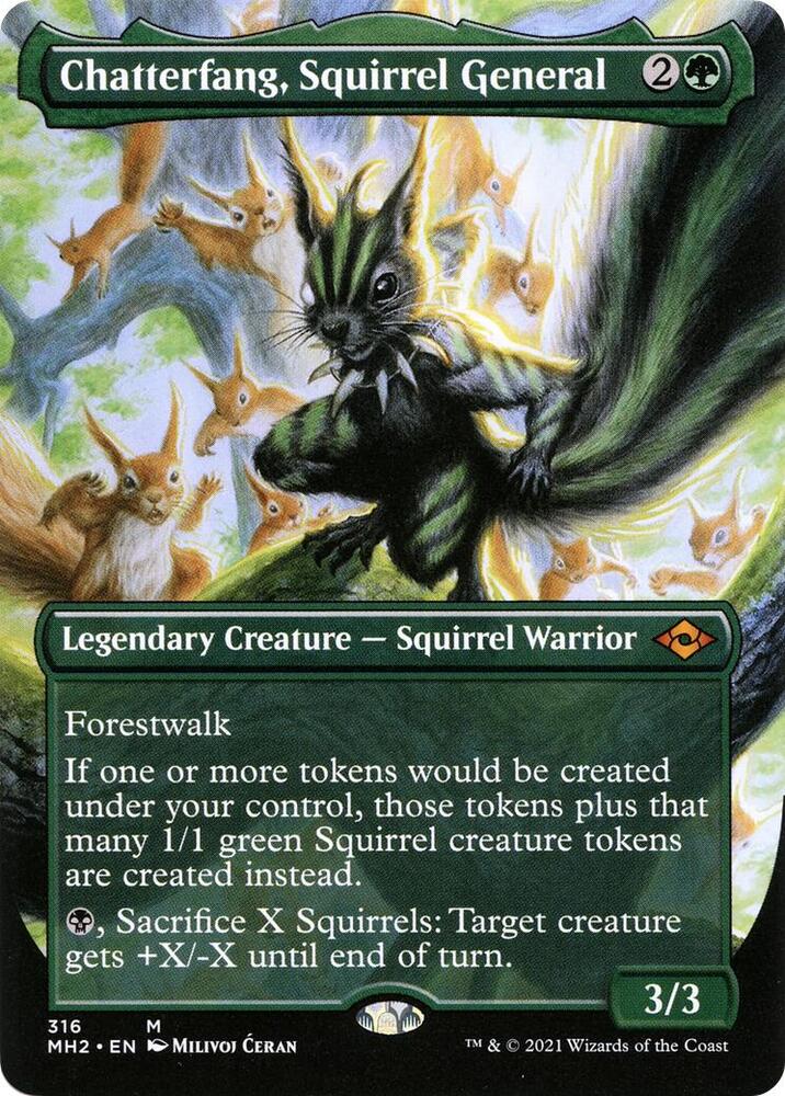 Chatterfang Squirrel General Borderless 316 (Modern Horizons 2)  | Good Games Morley