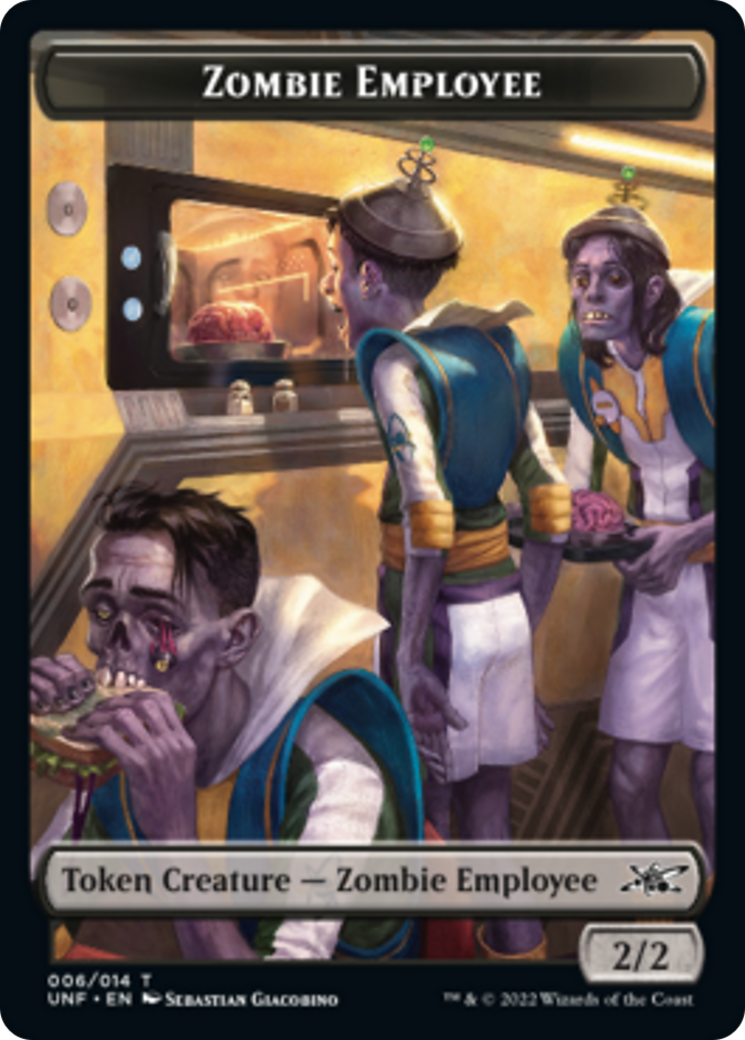 Zombie Employee // Food (011) Double-Sided Token [Unfinity Tokens] | Good Games Morley