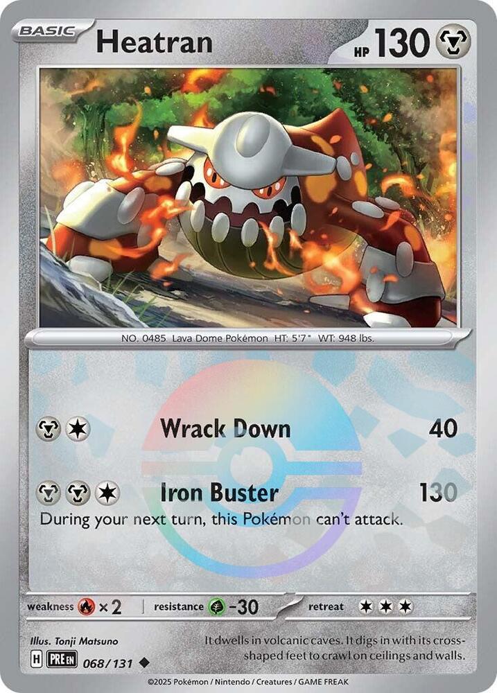 Heatran (068/131) (Poke Ball Pattern) [Scarlet & Violet: Prismatic Evolutions] | Good Games Morley