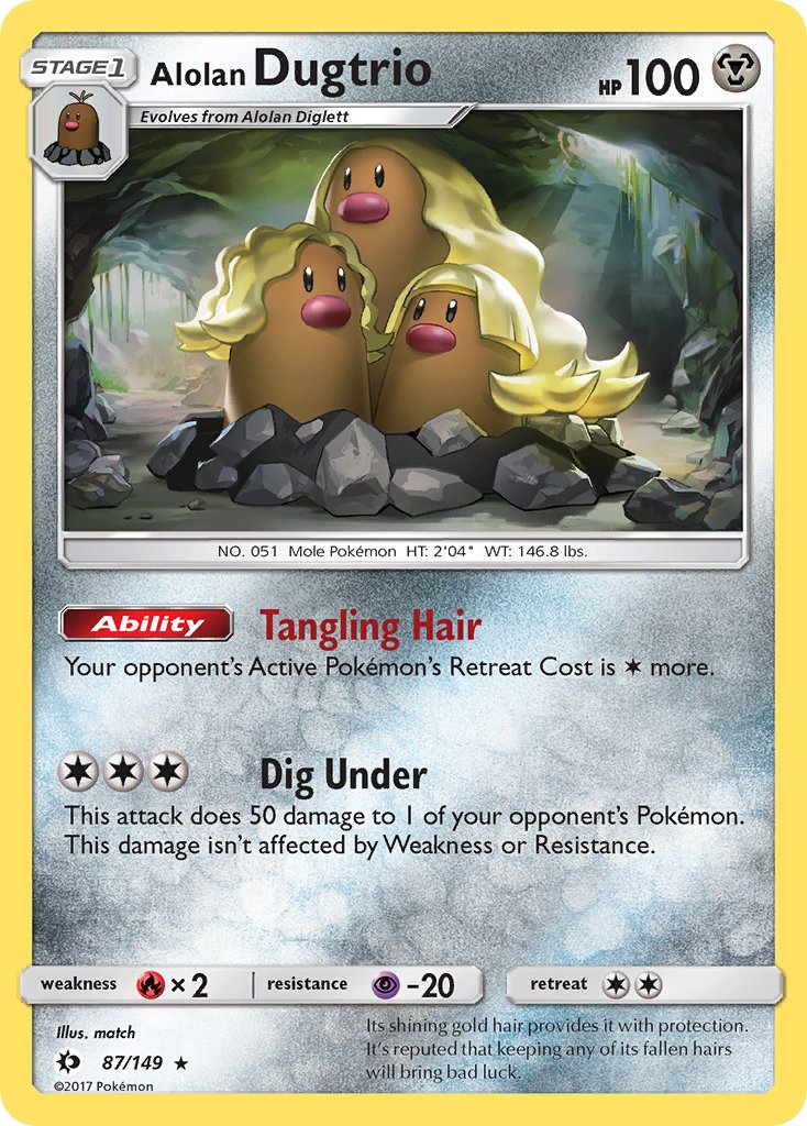 Alolan Dugtrio (87/149) (Cosmos Holo) (Blister Exclusive) [Sun & Moon: Base Set] | Good Games Morley