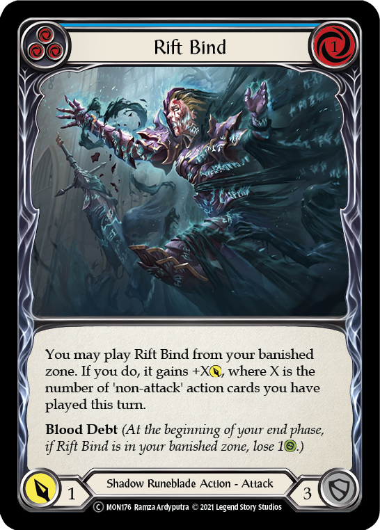Rift Bind (Blue) [U-MON176-RF] (Monarch Unlimited)  Unlimited Rainbow Foil | Good Games Morley
