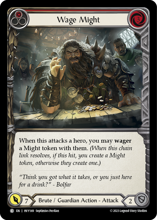 Wage Might (Red) [HVY149] (Heavy Hitters)  Rainbow Foil | Good Games Morley