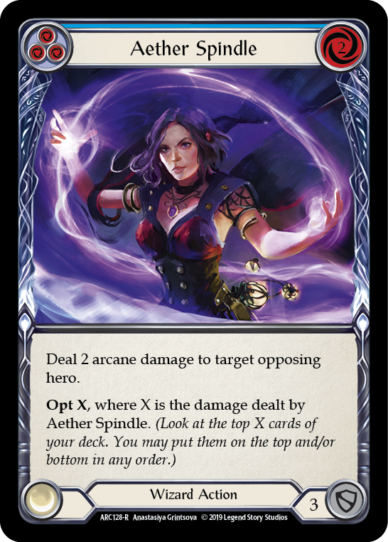 Aether Spindle (Blue) [ARC128-R] (Arcane Rising)  1st Edition Normal | Good Games Morley