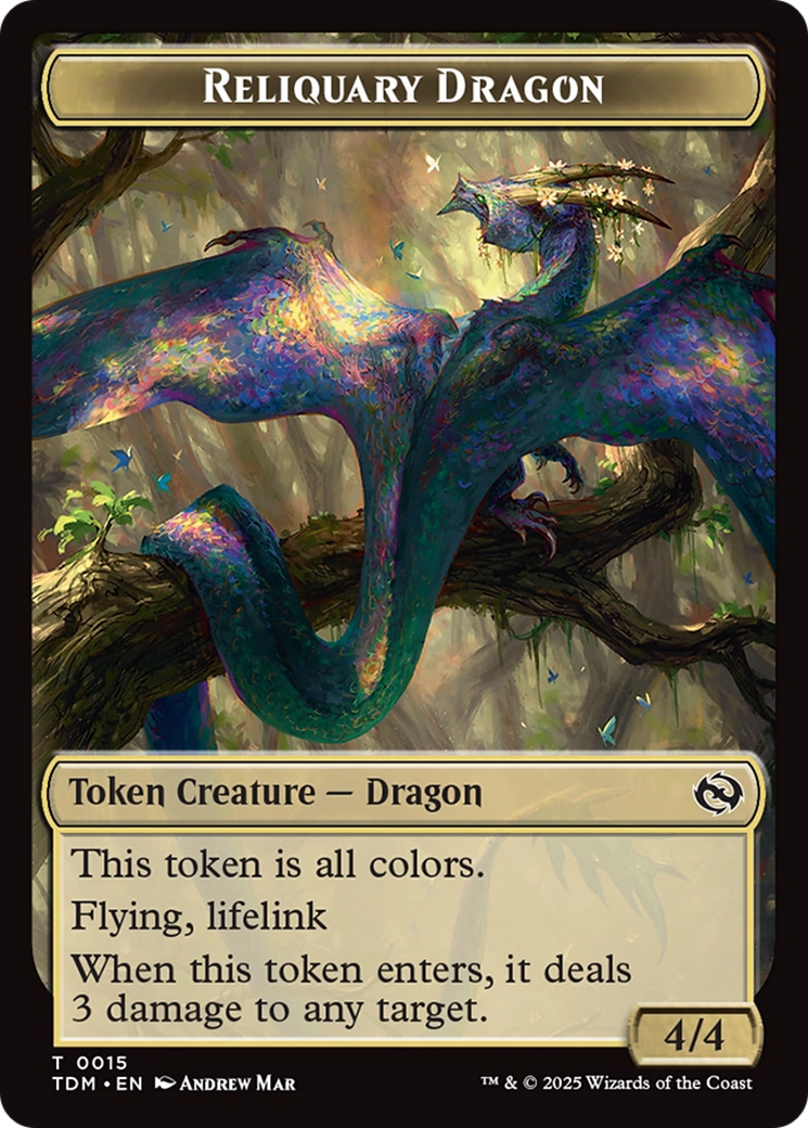 Reliquary Dragon // Dragon (0011) Double-Sided Token [Tarkir: Dragonstorm Tokens] | Good Games Morley
