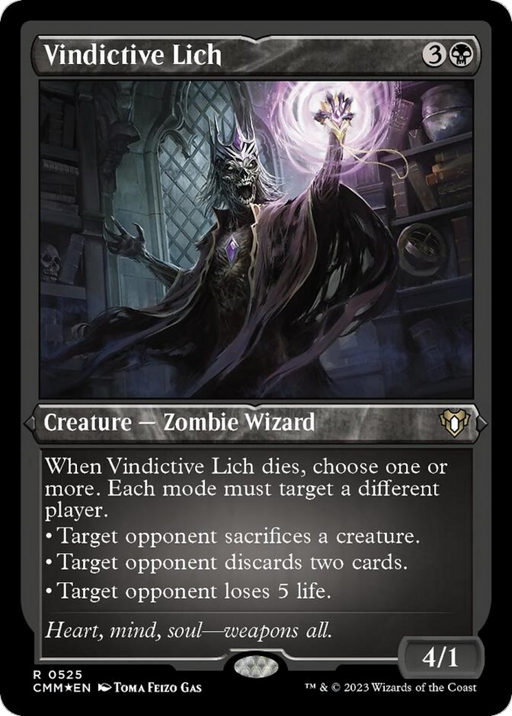 Vindictive Lich (Foil Etched) [Commander Masters] | Good Games Morley