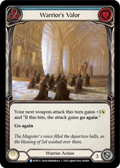 Warrior's Valor (Blue) [U-WTR131] (Welcome to Rathe Unlimited)  Unlimited Rainbow Foil | Good Games Morley