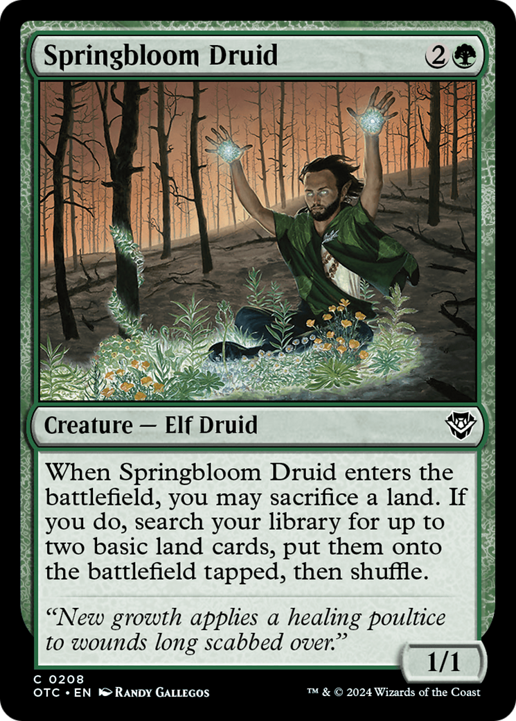 Springbloom Druid [Outlaws of Thunder Junction Commander] | Good Games Morley