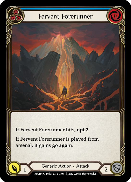 Fervent Forerunner (Blue) [ARC184-C] (Arcane Rising)  1st Edition Rainbow Foil | Good Games Morley
