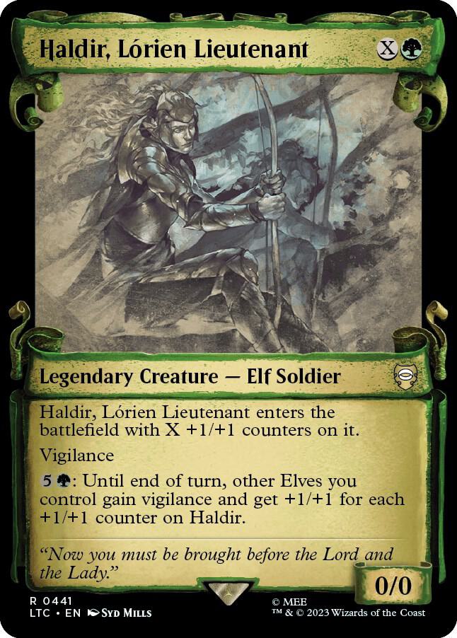 Haldir Lorien Lieutenant Showcase Scrolls 441 (Commander: The Lord of the Rings: Tales of Middle-earth)  - Showcase Scroll Foil | Good Games Morley