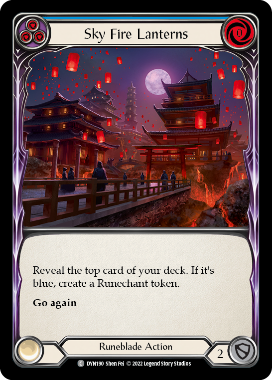 Sky Fire Lanterns (Blue) [DYN190] (Dynasty)  Rainbow Foil | Good Games Morley