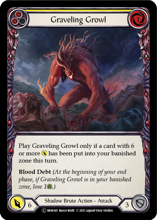 Graveling Growl (Yellow) [U-MON145-RF] (Monarch Unlimited)  Unlimited Rainbow Foil | Good Games Morley