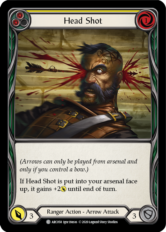 Head Shot (Yellow) [U-ARC058] (Arcane Rising Unlimited)  Unlimited Rainbow Foil | Good Games Morley
