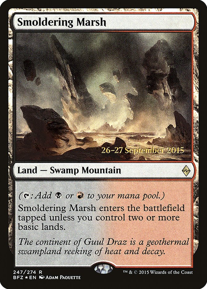 Smoldering Marsh [Battle for Zendikar Prerelease Promos] | Good Games Morley