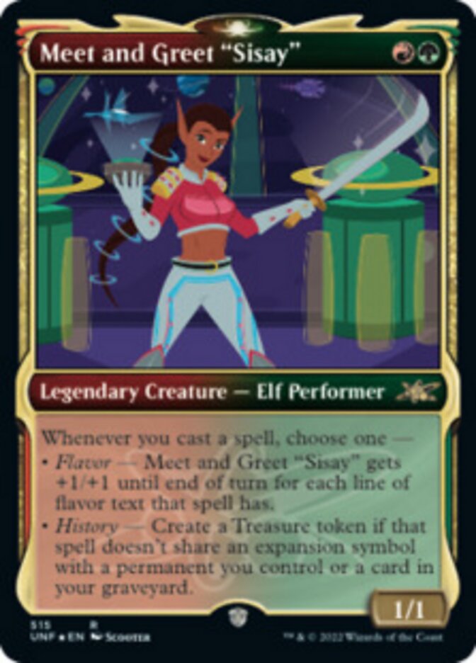 Meet and Greet "Sisay" (Showcase) (Galaxy Foil) [Unfinity] | Good Games Morley