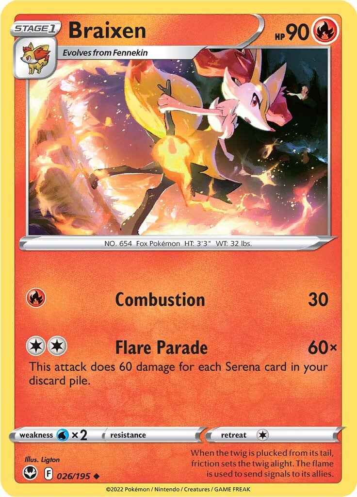 Braixen (026/195) [Sword & Shield: Silver Tempest] | Good Games Morley
