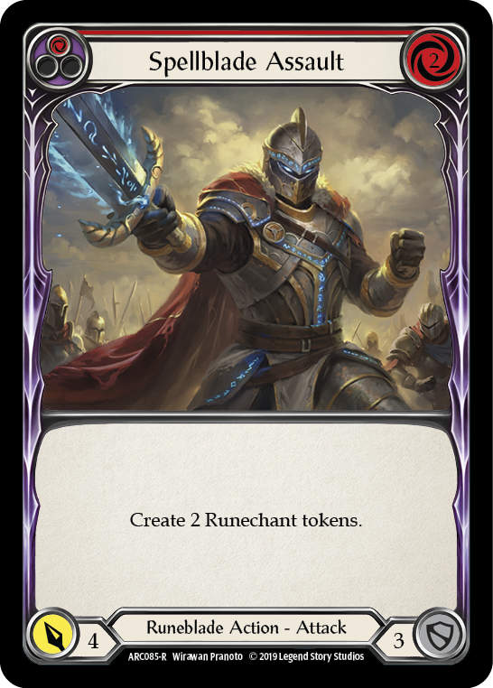 Spellblade Assault (Red) [ARC085-R] (Arcane Rising)  1st Edition Rainbow Foil | Good Games Morley