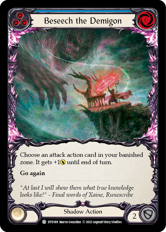 Beseech the Demigon (Blue) [DTD189] (Dusk Till Dawn)  Rainbow Foil | Good Games Morley
