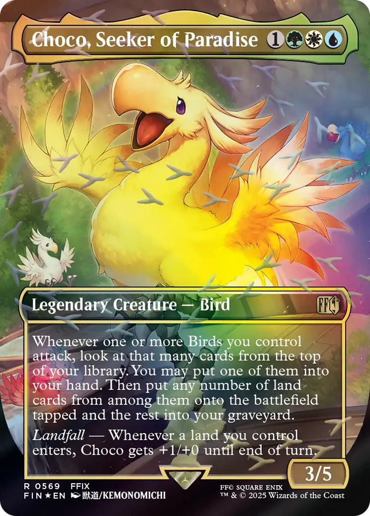 Choco, Seeker of Paradise (Borderless) (Chocobo Track Foil) [FINAL FANTASY] | Good Games Morley