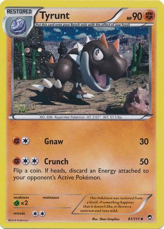 Tyrunt (61/111) (Cosmos Holo) [XY: Furious Fists] | Good Games Morley