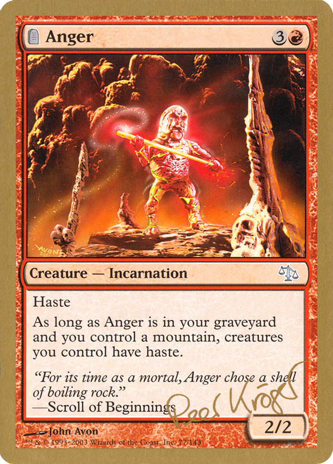 Anger (Peer Kroger) [World Championship Decks 2003] | Good Games Morley