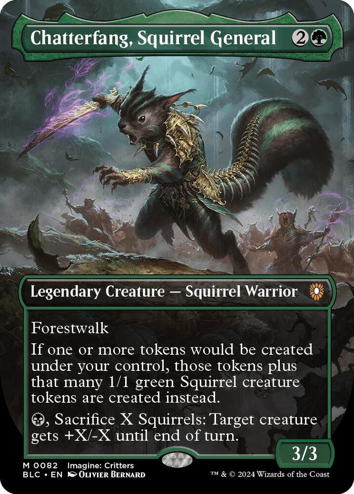 Chatterfang, Squirrel General 82 (Commander: Bloomburrow)  - Borderless Foil | Good Games Morley