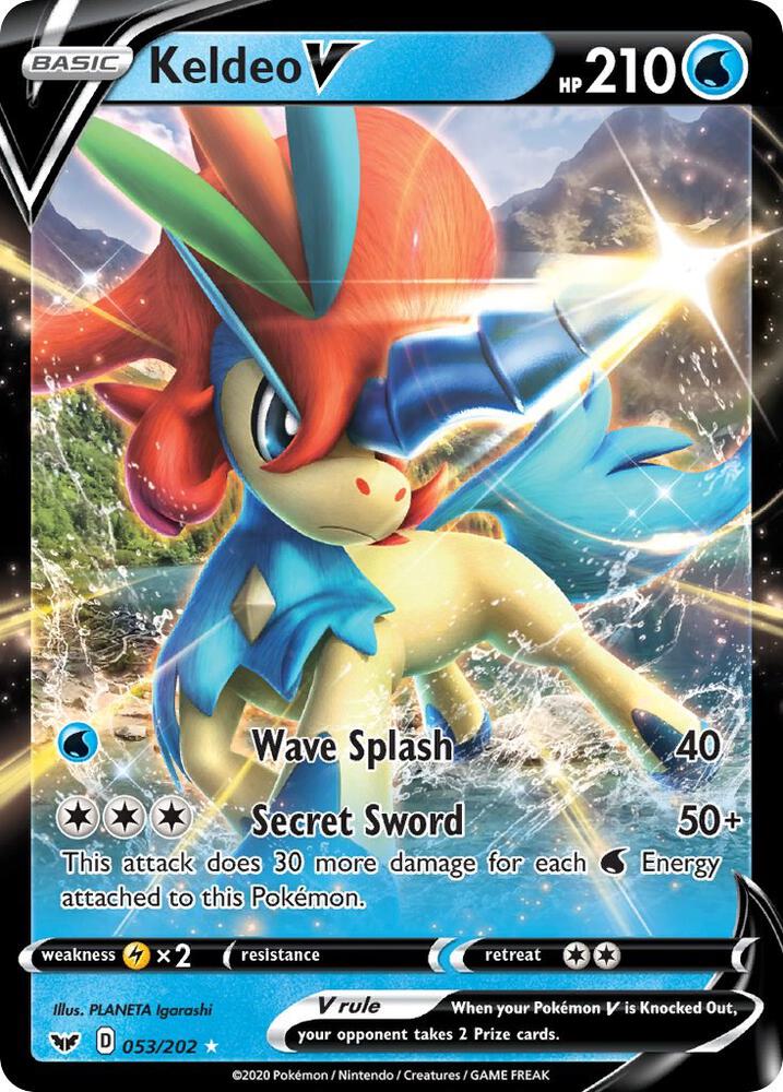 Keldeo V 053/202 (SWSH01: Sword & Shield Base Set)  - Holofoil | Good Games Morley