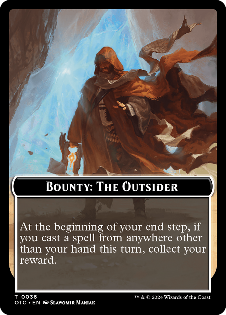 Bounty: The Outsider // Bounty Rules Double-Sided Token [Outlaws of Thunder Junction Commander Tokens] | Good Games Morley