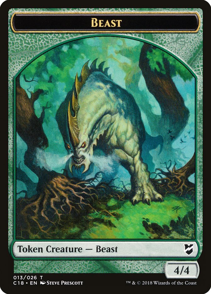Cat Warrior // Beast (013) Double-Sided Token [Commander 2018 Tokens] | Good Games Morley