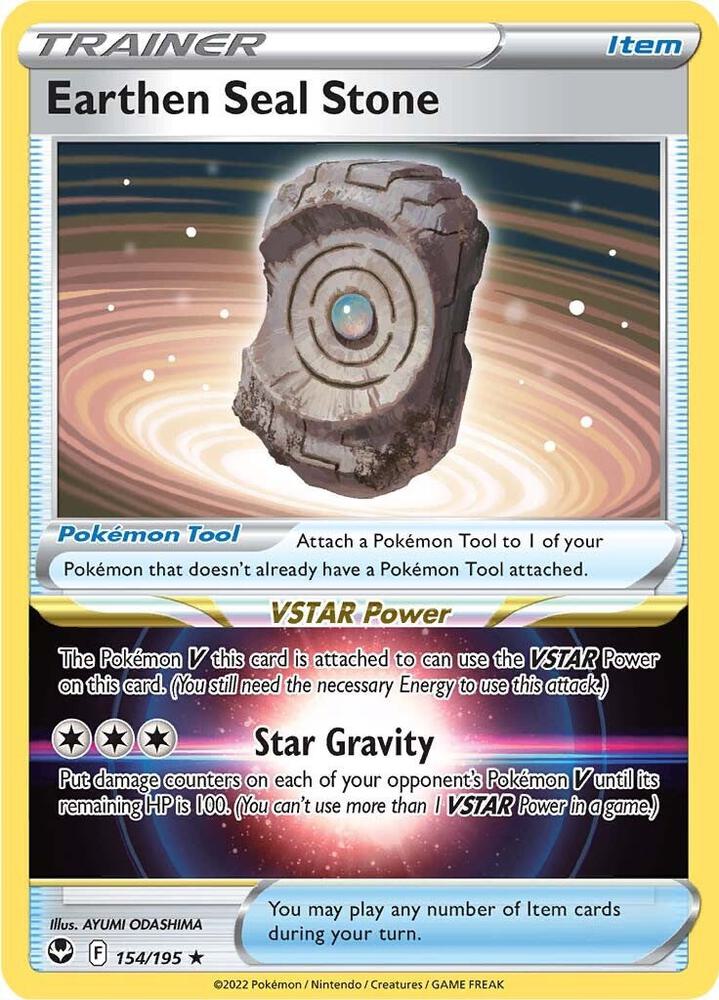 Earthen Seal Stone 154/195 (SWSH12: Silver Tempest)  - Holofoil | Good Games Morley