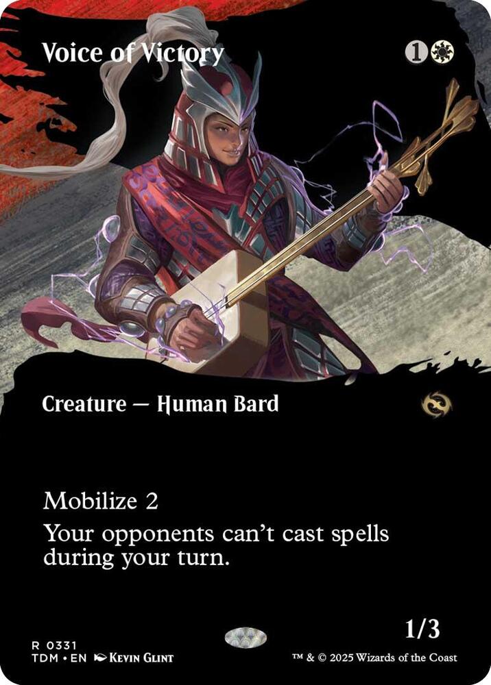 Voice of Victory 331 (Tarkir: Dragonstorm)  - Borderless Foil | Good Games Morley