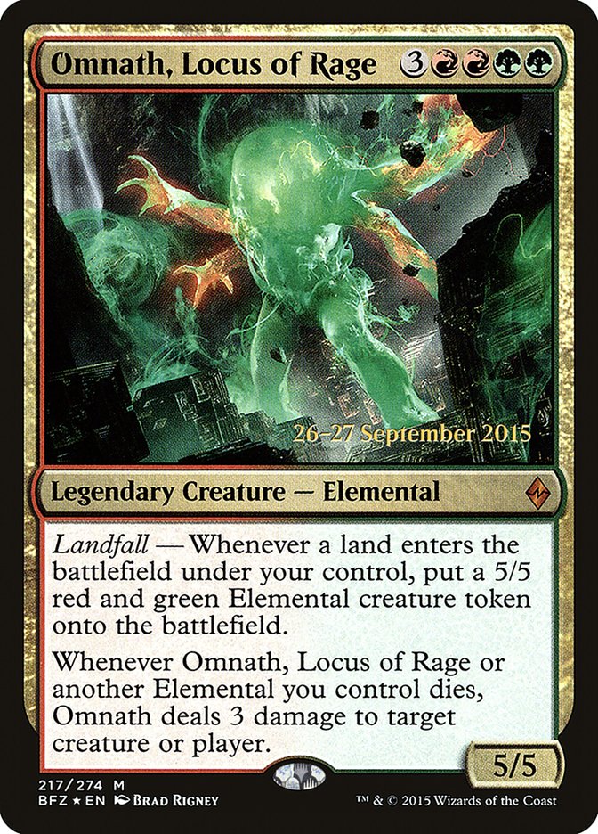 Omnath, Locus of Rage [Battle for Zendikar Prerelease Promos] | Good Games Morley