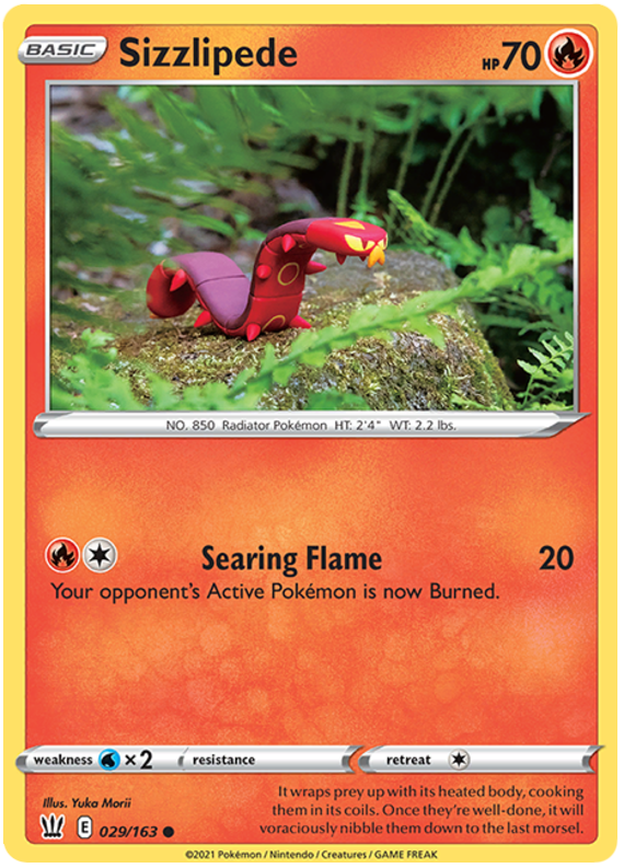 Sizzlipede (029/163) [Sword & Shield: Battle Styles] | Good Games Morley