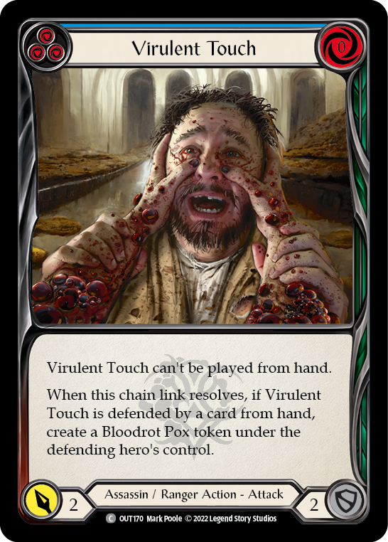 Virulent Touch (Blue) [OUT170] (Outsiders)  Rainbow Foil | Good Games Morley