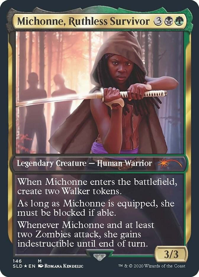 Michonne, Ruthless Survivor // Enkira, Hostile Scavenger 146/1 (Secret Lair Drop Series)  - Full Art Foil | Good Games Morley