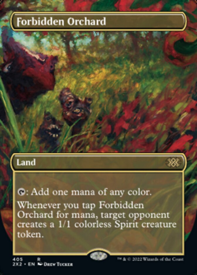 Forbidden Orchard (Borderless Alternate Art) [Double Masters 2022] | Good Games Morley