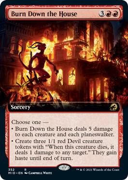 Burn Down the House Extended Art 352/277 (Innistrad: Midnight Hunt)  - Foil | Good Games Morley