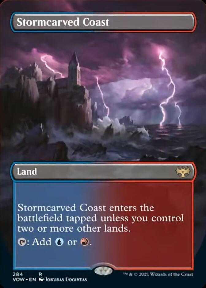 Stormcarved Coast (Borderless Alternate Art) [Innistrad: Crimson Vow] | Good Games Morley