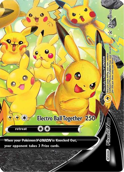 Pikachu V-UNION (SWSH142) (Celebrations) [Sword & Shield: Black Star Promos] | Good Games Morley