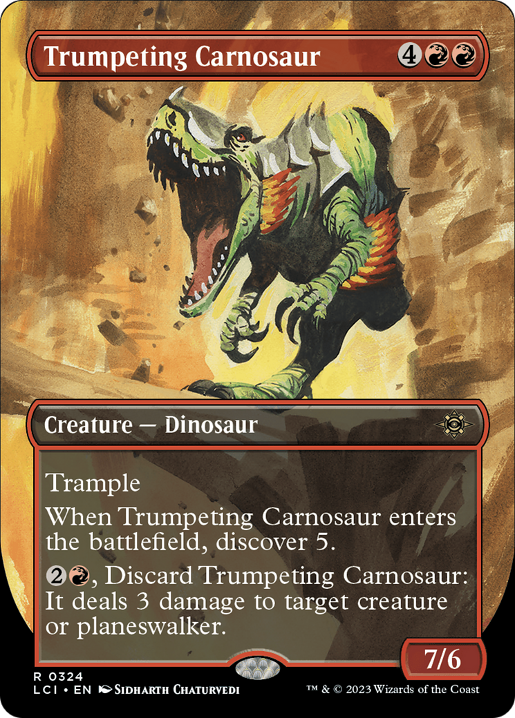 Trumpeting Carnosaur (Borderless) [The Lost Caverns of Ixalan] | Good Games Morley