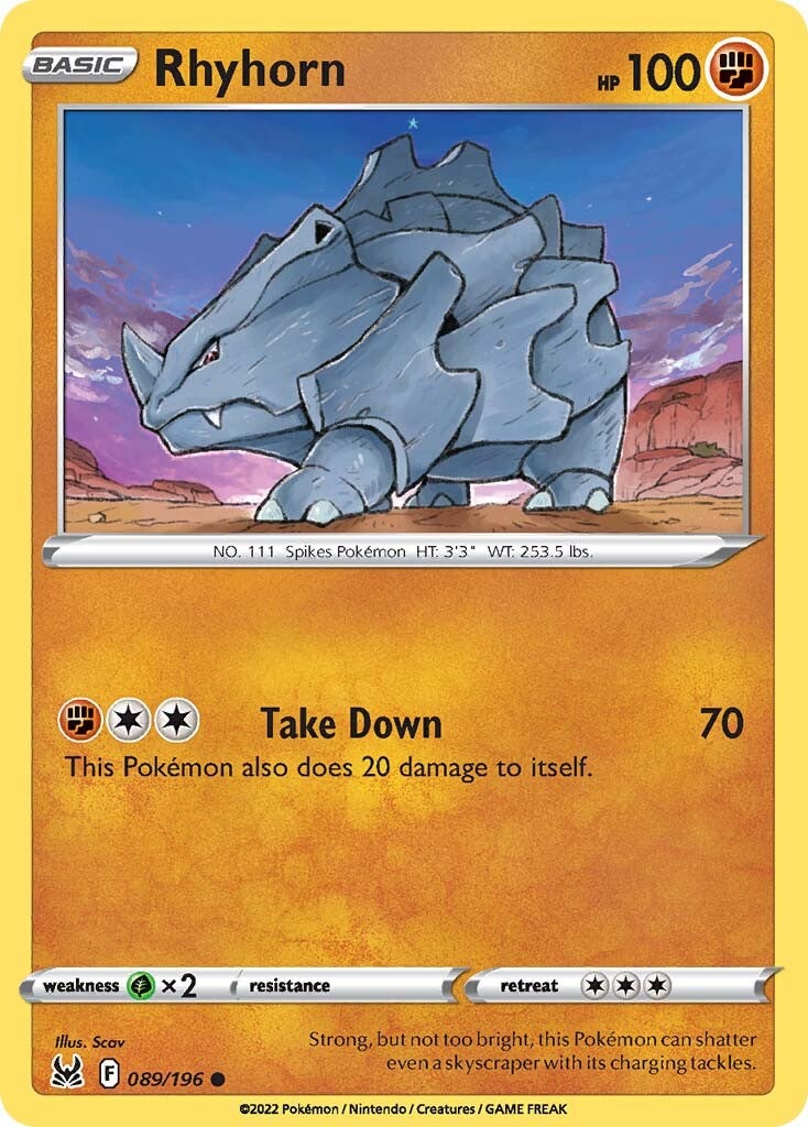 Rhyhorn (089/196) [Sword & Shield: Lost Origin] | Good Games Morley