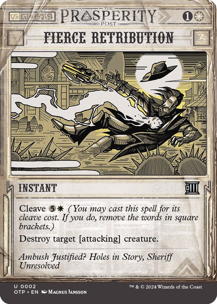 Fierce Retribution 2/65 (Outlaws of Thunder Junction: Breaking News)  - Showcase Foil | Good Games Morley