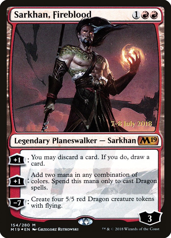 Sarkhan, Fireblood [Core Set 2019 Prerelease Promos] | Good Games Morley