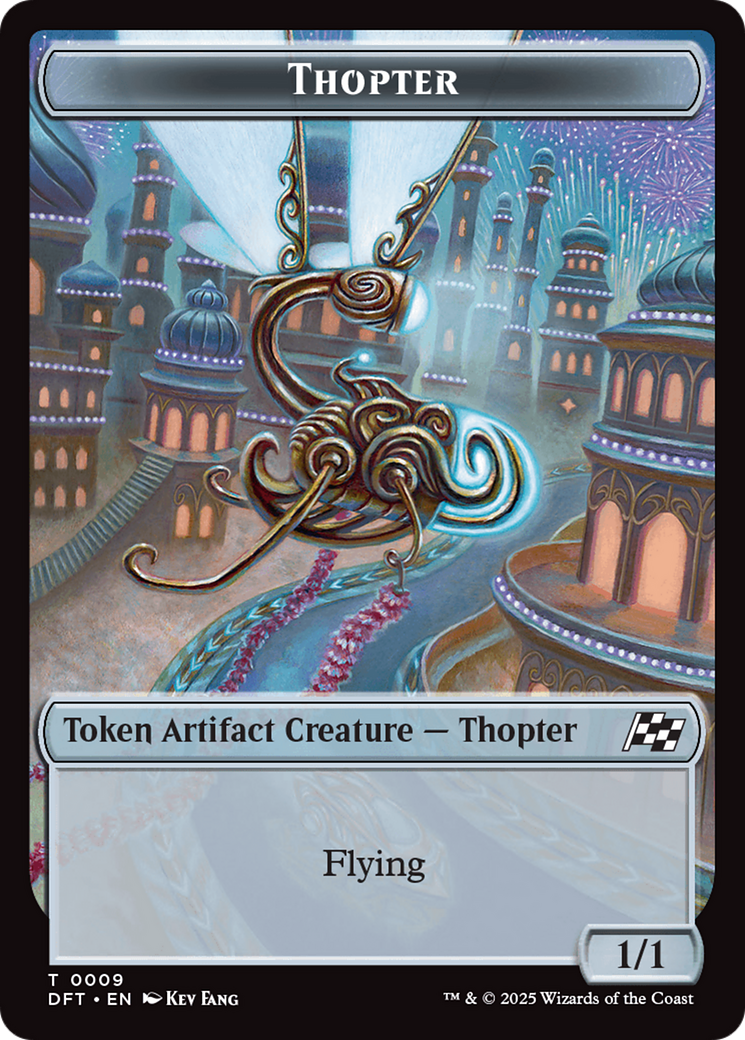 Golem (0015) // Thopter (0009) Double-Sided Token [Aetherdrift Tokens] | Good Games Morley